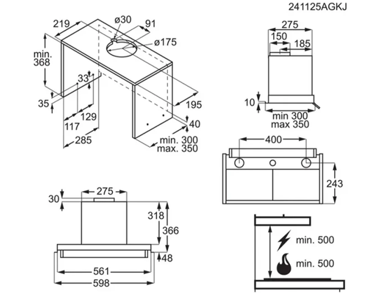 вытяжка кухонная Electrolux LFP516K купить